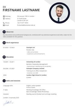 Tabular CV template - CVhero.com